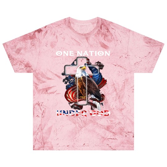 One Nation Under God Jesus Usa Cross Bald Eagle Blast T Shirts