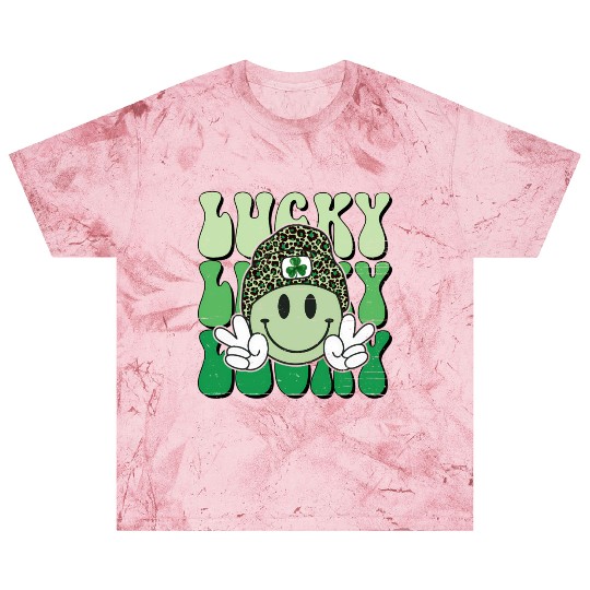 St Patric Day Lucky Shamrock Smile Face Blast T Shirts