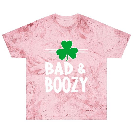 Bad And Boozy St Patricks Day Drinking Shamrock Ir Blast T Shirts