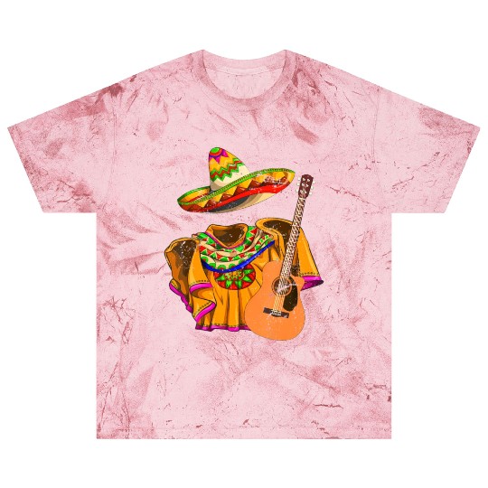 Mexico Party Poncho Sombrero Mexican Guitar Cinco Blast T Shirts