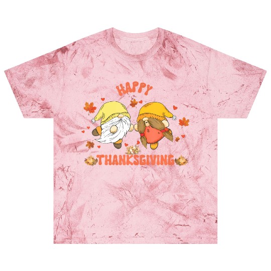 Happy Thanksgiving Gnomes Pumpkin Autumn Leaves Blast T Shirts