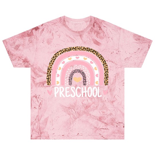 Leopard Rainbow Preschool Teacher Funny Back To Blast T Shirts