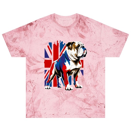 British Bulldog With Union Jack Flag King Charles Blast T Shirts