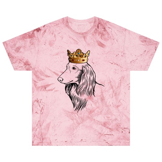 Longhaired Dachshund Dog Wearing Crown Blast T Shirts