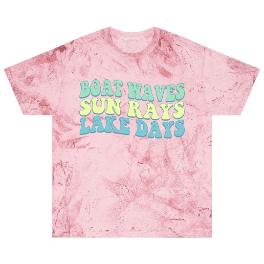 Boat Wave Sun Rays Lake Days Summer Beach Blue Blast T Shirts