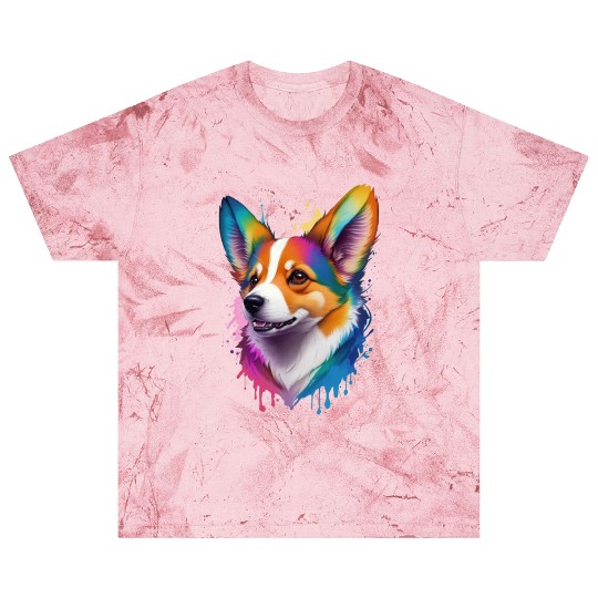 Colourful rainbow realistic Welsh Corgi dog Blast T Shirts