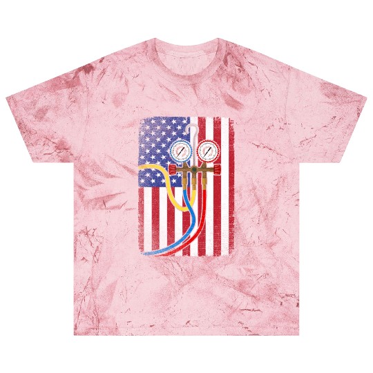 Patriotic HVAC Technician American Flag HVAC Tech Blast T Shirts