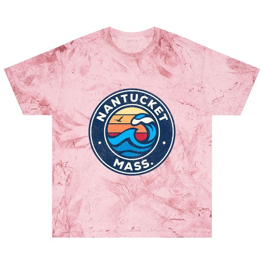Nantucket Massachusetts Ma Nautical Waves Blast T Shirts