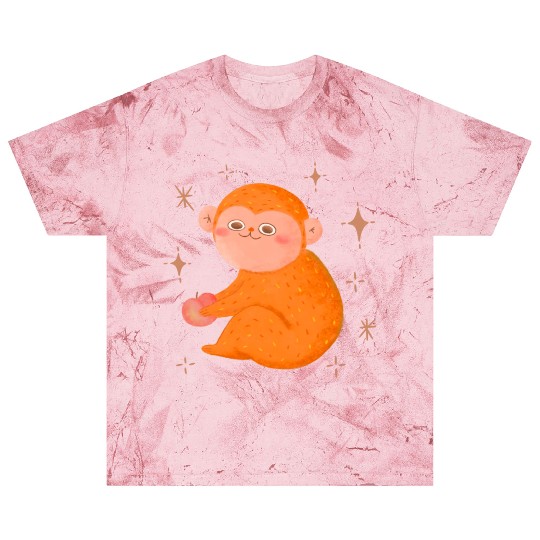 Cute Monkey With Honey Peach Blast T Shirts