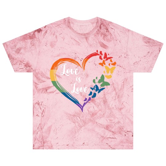 Butterfly Heart Rainbow Love Is Love LGBT Gay Blast T Shirts