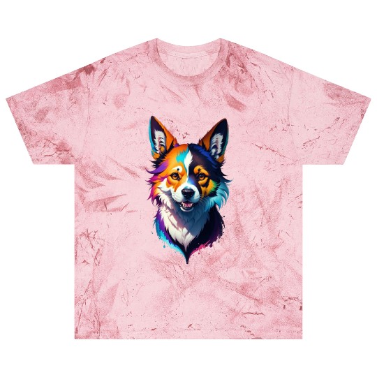 colorful rainbow realistic corgi dog design Blast T Shirts