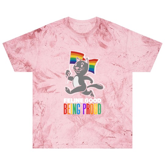 Feline Good Being Proud Rainbow Flag Cat Pride Blast T Shirts