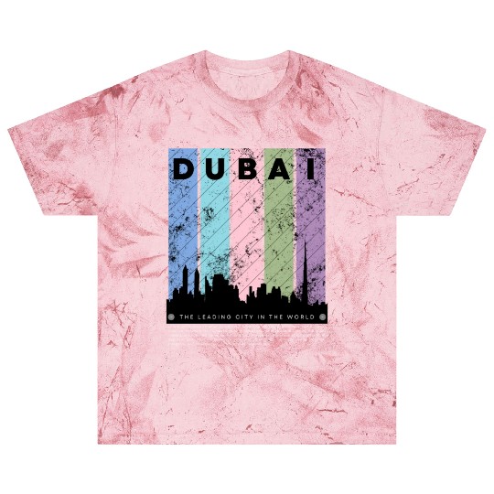 Black Colorful Dubai The Leading City in the World Blast T Shirts
