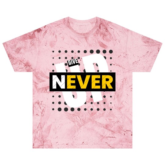 Black White Yellow Typography Never Give Up Blast T Shirts