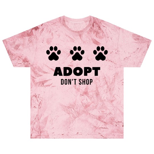 ADOPT DON'T SHOP - Black Design with Paw Prints Blast T Shirts