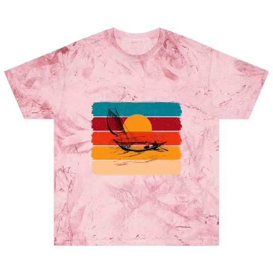 sunset with boat Blast T Shirts
