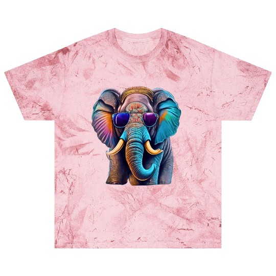Vintage Elephant: Neon Shades & Colorful - Retro Blast T Shirts