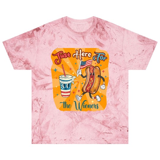 I'm Just Here For The Wieners Cartoon Hot Dog 4Th Blast T Shirts
