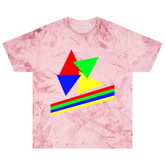 Red Blue Green Yellow Triangles And Lines cool Blast T Shirts