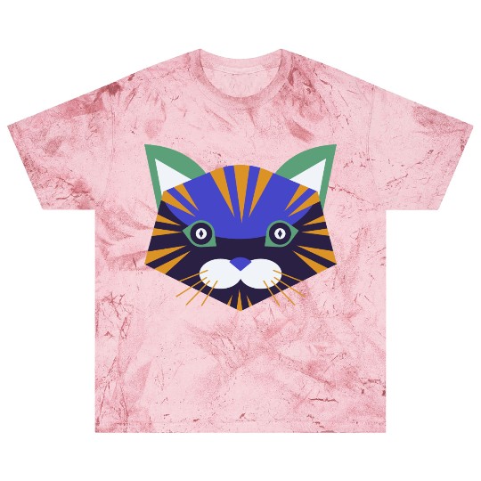 Colorful Cat Face Blast T Shirts