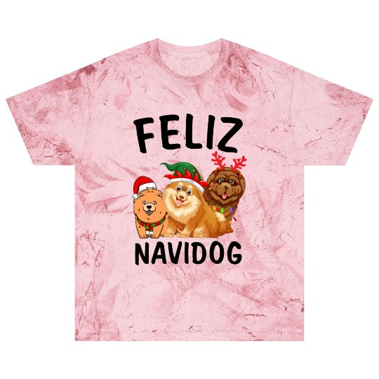 Feliz Navidog Chow Chow Reindeer Christmas Light Blast T Shirts