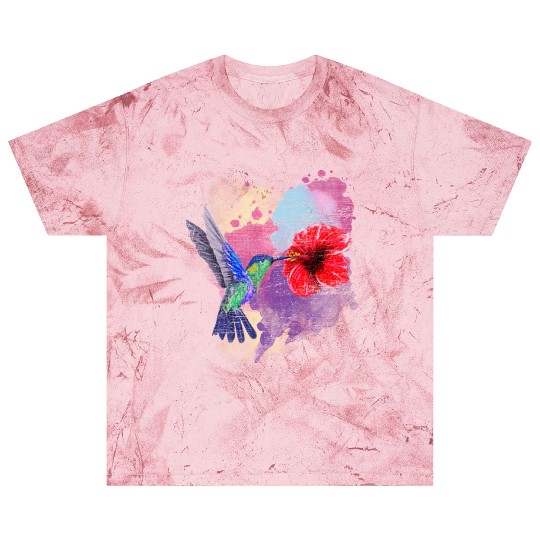 Pretty Bird Animal Hibiscus Flower Hummingbird Blast T Shirts