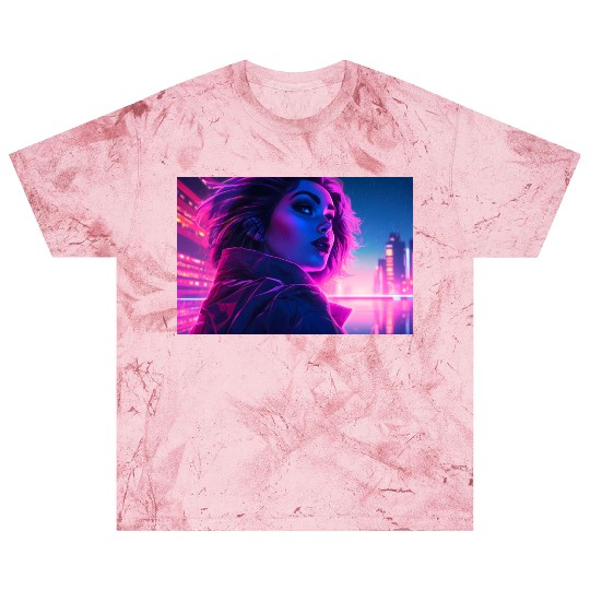 Synthwave Girl - Futuristic Design neon colors Blast T Shirts