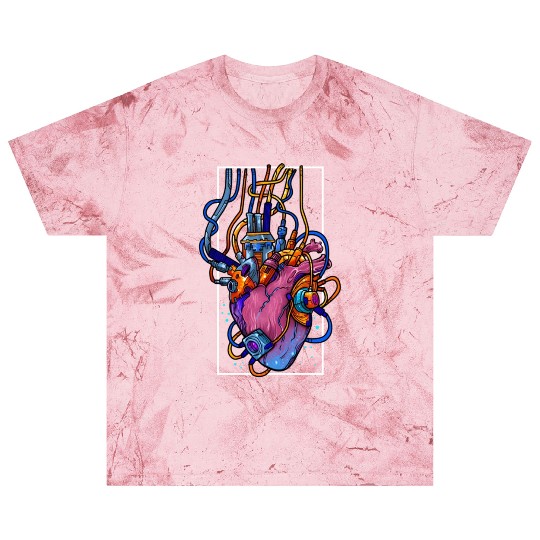 Cyborg Robot Heart Vaporwave Futuristic Cyberpunk Blast T Shirts