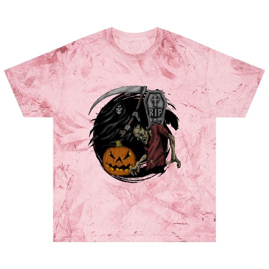 Scary pumpkin zombie Halloween grim reaper Blast T Shirts