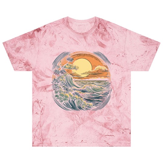 serene ocean sunset with large waves (4) Blast T Shirts