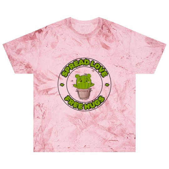Spread Love Free Hugs Funny Cactus in a Pot Blast T Shirts
