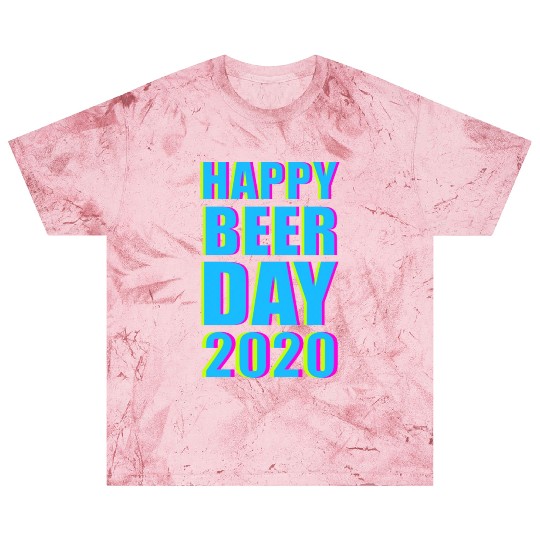 Minimalist Happy Beer Day 2020 Neon Typography Blast T Shirts