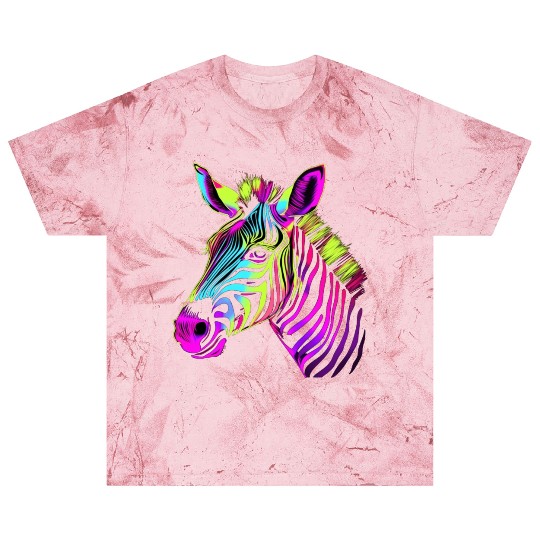 Zebra Neon Colors Portrait Blast T Shirts