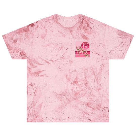 Cherry Blossom Blast T Shirts, Sakura Flowers Kanji Pocket