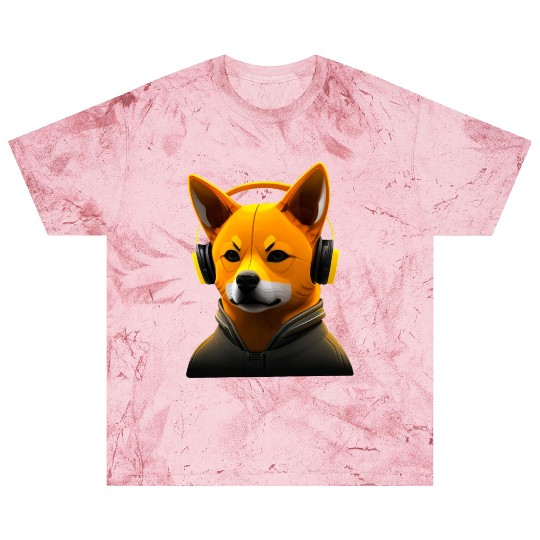 Running Shiba Inu with Headphones, Athletic Dog Blast T Shirts