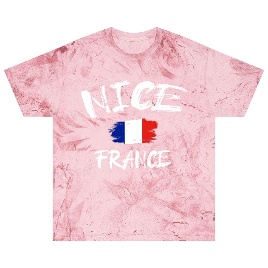 Nice France Souvenir Franã§Ais Country Flag Brushe Blast T Shirts