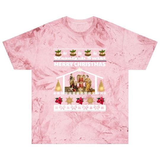 Polish Wesolych Swiat Nativity Scene Jesus Born Blast T Shirts