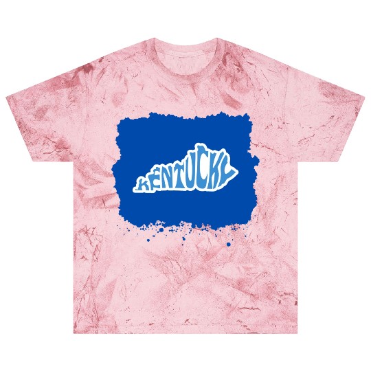 Kentucky Typography Sticker in State Shape Blast T Shirts