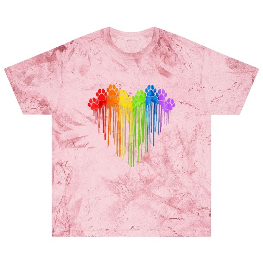 Dog Paws Rainbow Heart Dog Lover Gay Pride LGBT Blast T Shirts