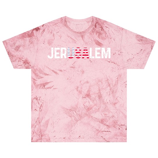 Jerusalem Usa America Flag Israel Blast T Shirts
