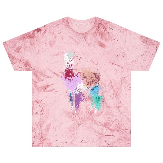 Colorful Splash Art Farm animals alpaca Llama Blast T Shirts