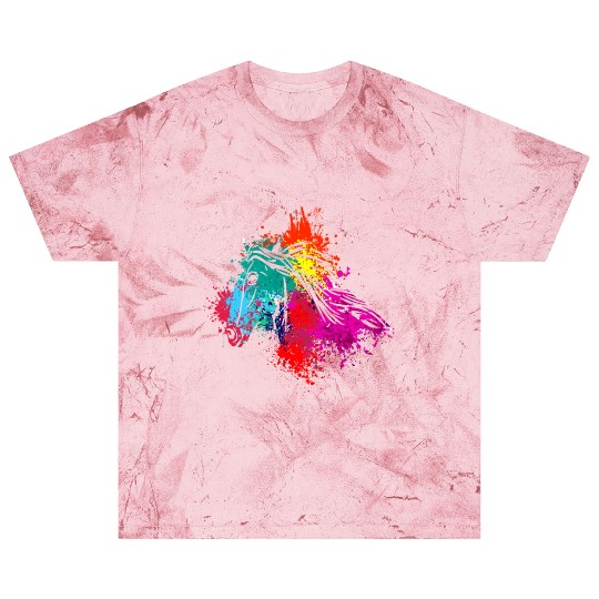 Colorful Splash Art Farm animals Horse Head Blast T Shirts