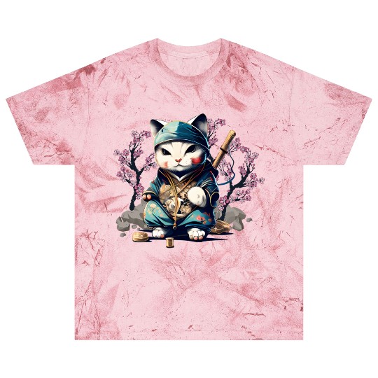 Samurai Cat Anime Kawaii Japanese Style Blast T Shirts