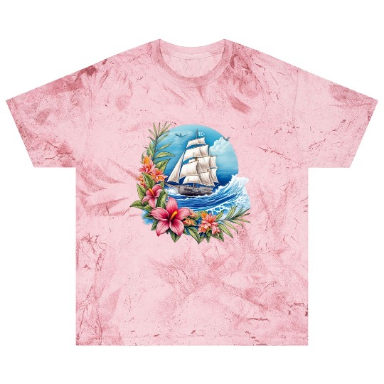 Sailing Ship Sailing Orchids Flowers Sailboat Blast T Shirts