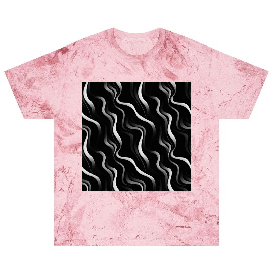 Monochrome Elegance: White Abstract Lines on Black Blast T Shirts