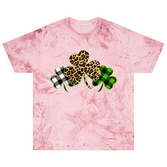 St Patricks Day Leopard Print Plaid Shamrock Blast T Shirts