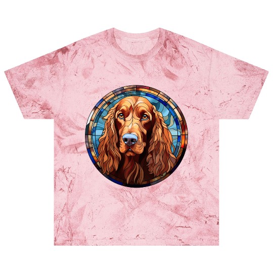 Irish Setter Dog Breed Watercolor Glass Blast T Shirts