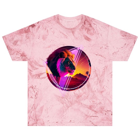 Synthwave desert Lion Blast T Shirts