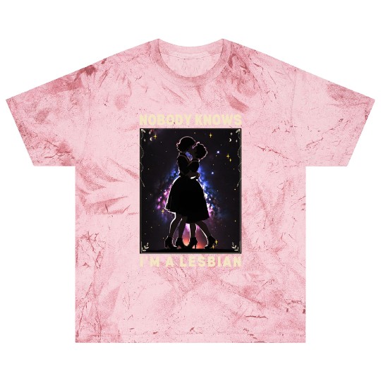 Nobody Knows I'm a Lesbian Couple Kissing LGBTQ Blast T Shirts