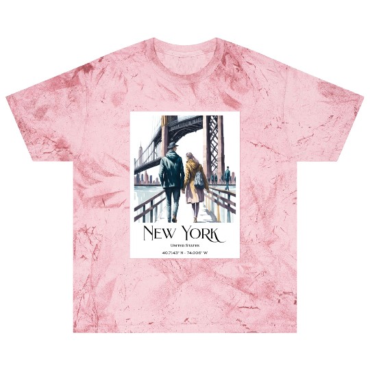 Watercolor painting loving couple in New York City Blast T Shirts